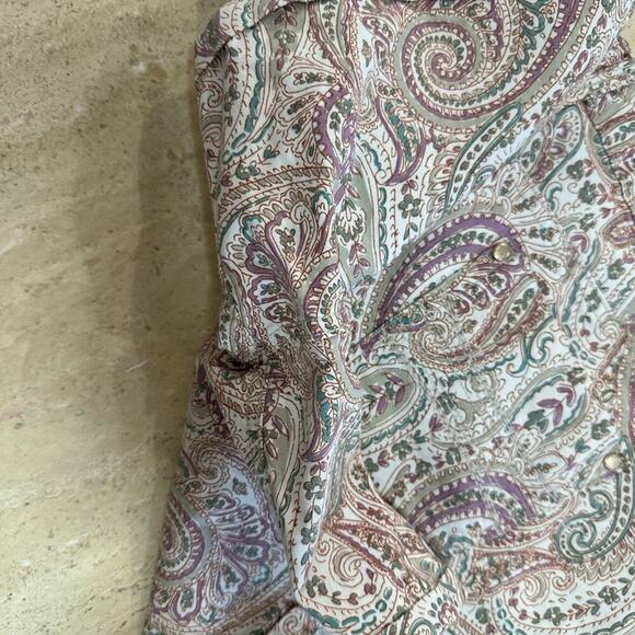 Bandolino Womans Shorts Size 12 Amy Short Cotton Cuffed Paisley Print Stretch - Picture 5 of 8